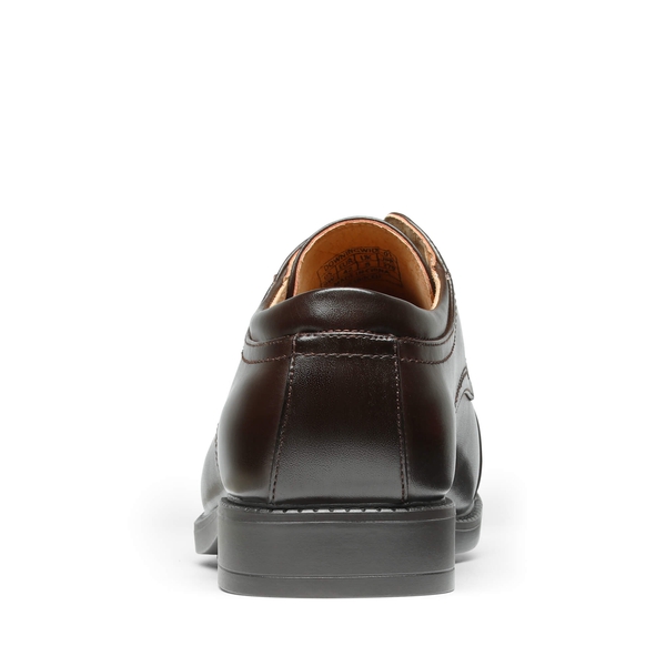 Men's Wide-Fit Cap Toe Oxford Shoes - DARK BROWN - 5